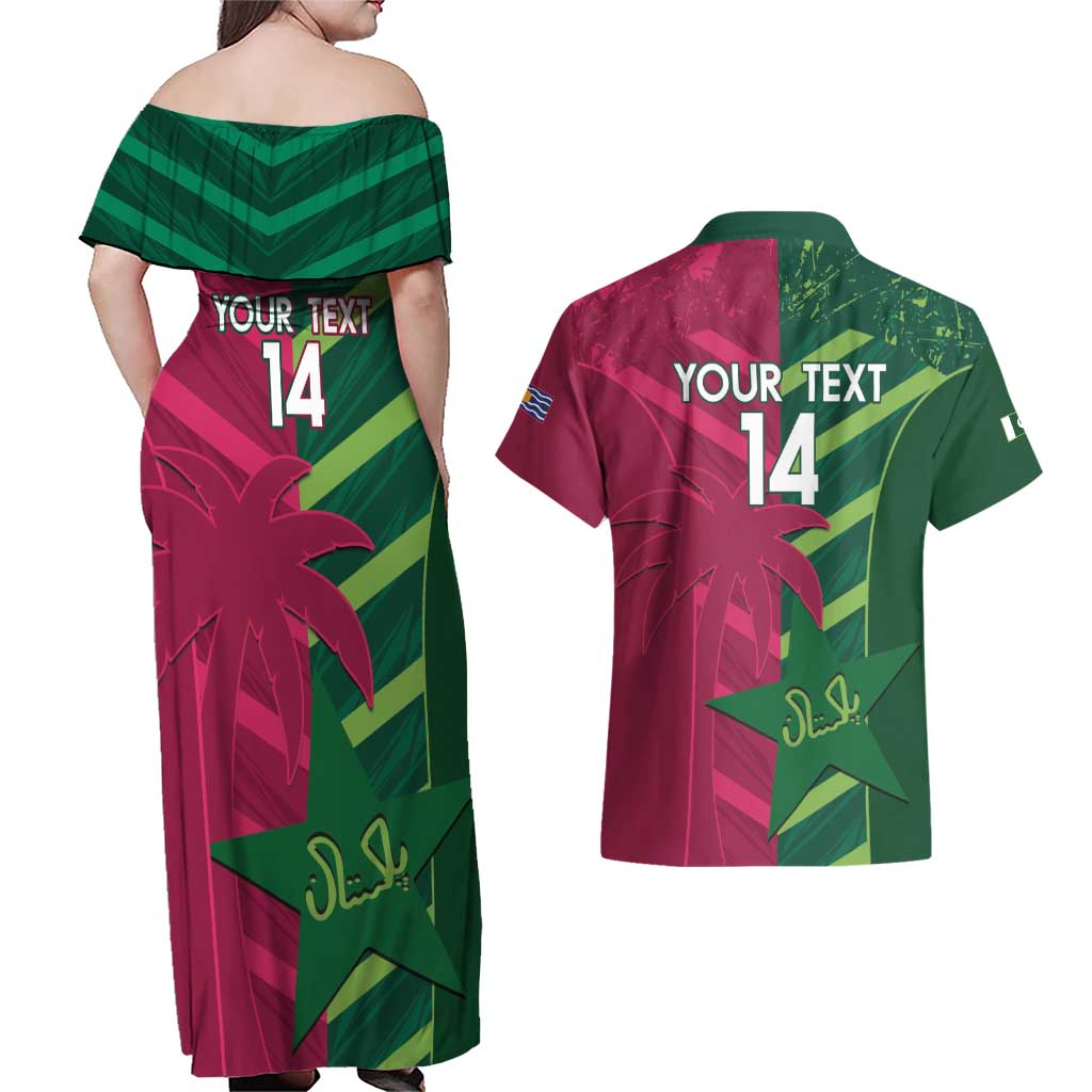 Custom West Indies And Pakistan Cricket Couples Matching Off Shoulder Maxi Dress and Hawaiian Shirt 2025 Windies Shaheens Together - Wonder Print Shop