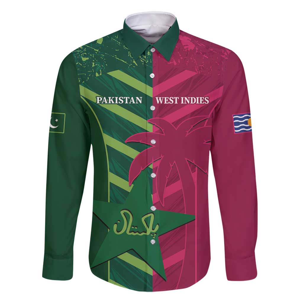 Custom West Indies And Pakistan Cricket Family Matching Long Sleeve Bodycon Dress and Hawaiian Shirt 2025 Windies Shaheens Together - Wonder Print Shop