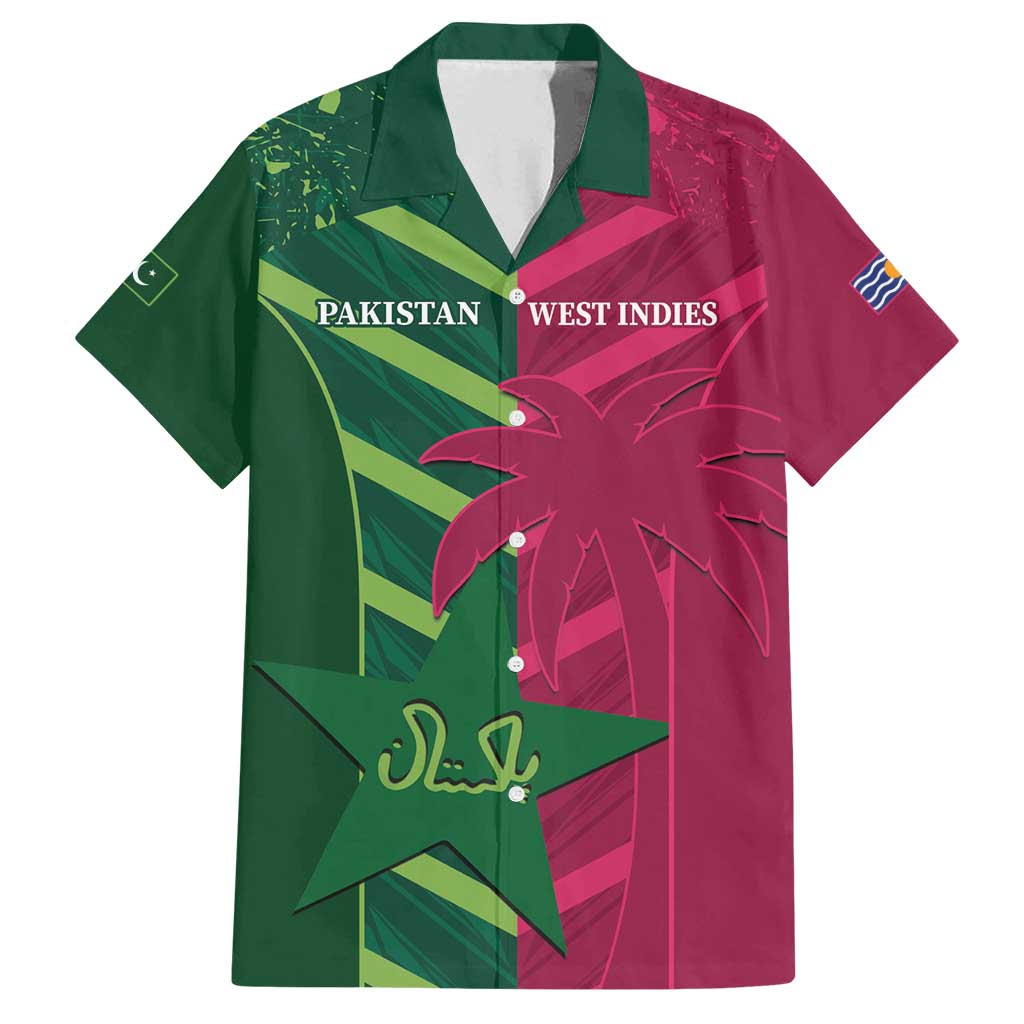 Custom West Indies And Pakistan Cricket Family Matching Off Shoulder Short Dress and Hawaiian Shirt 2025 Windies Shaheens Together - Wonder Print Shop