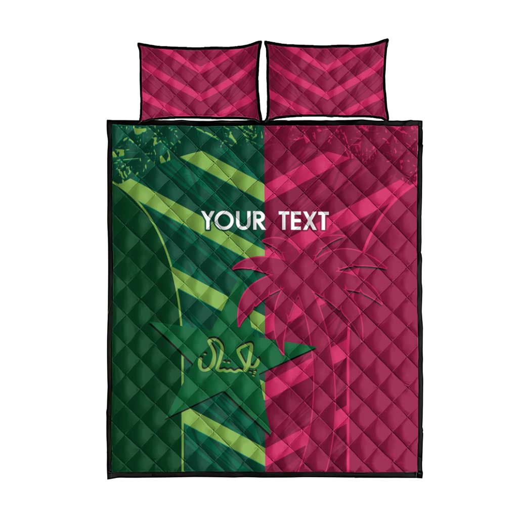 Custom West Indies And Pakistan Cricket Quilt Bed Set 2025 Windies Shaheens Together - Wonder Print Shop
