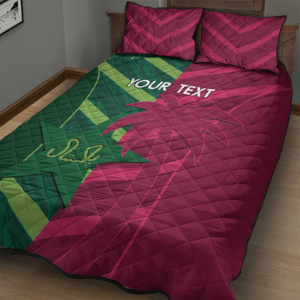 Custom West Indies And Pakistan Cricket Quilt Bed Set 2025 Windies Shaheens Together - Wonder Print Shop