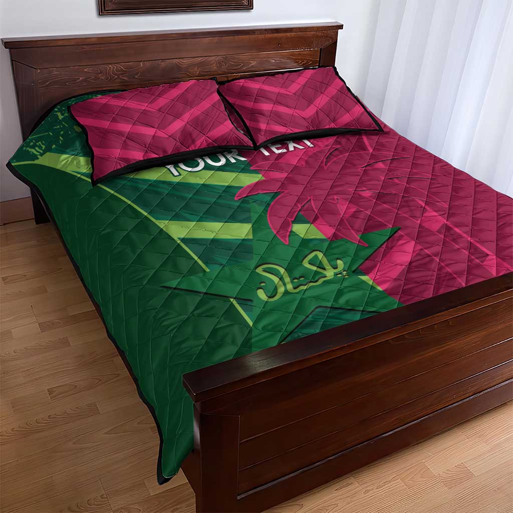 Custom West Indies And Pakistan Cricket Quilt Bed Set 2025 Windies Shaheens Together - Wonder Print Shop