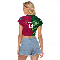 Custom West Indies And Pakistan Cricket Raglan Cropped T Shirt 2025 Windies Shaheens Together - Wonder Print Shop