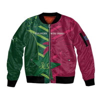 Custom West Indies And Pakistan Cricket Sleeve Zip Bomber Jacket 2025 Windies Shaheens Together - Wonder Print Shop