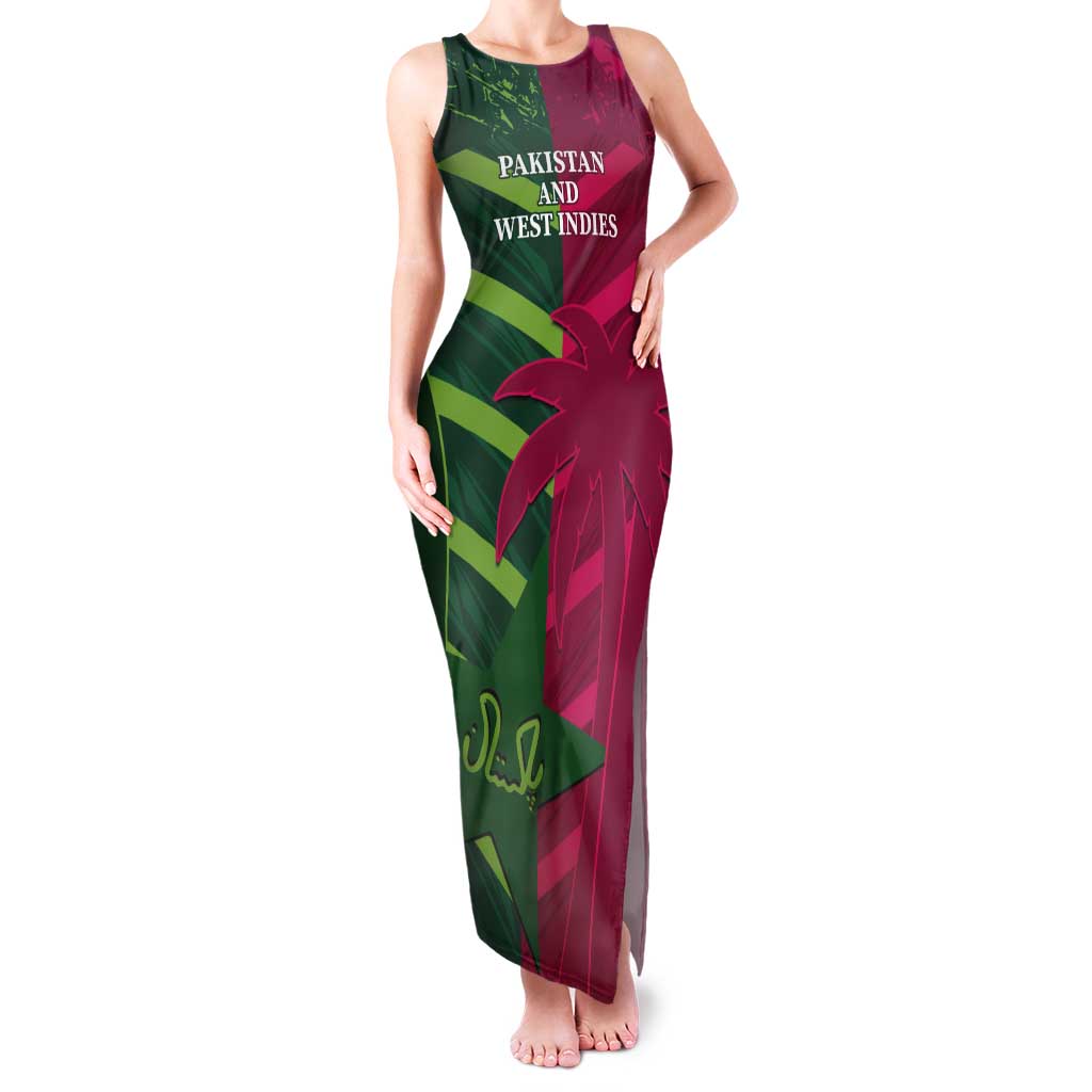Custom West Indies And Pakistan Cricket Tank Maxi Dress 2025 Windies Shaheens Together - Wonder Print Shop