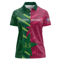 Custom West Indies And Pakistan Cricket Women Polo Shirt 2025 Windies Shaheens Together - Wonder Print Shop