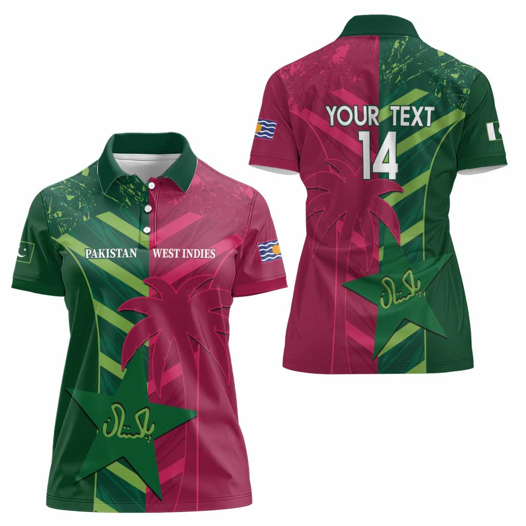 Custom West Indies And Pakistan Cricket Women Polo Shirt 2025 Windies Shaheens Together - Wonder Print Shop