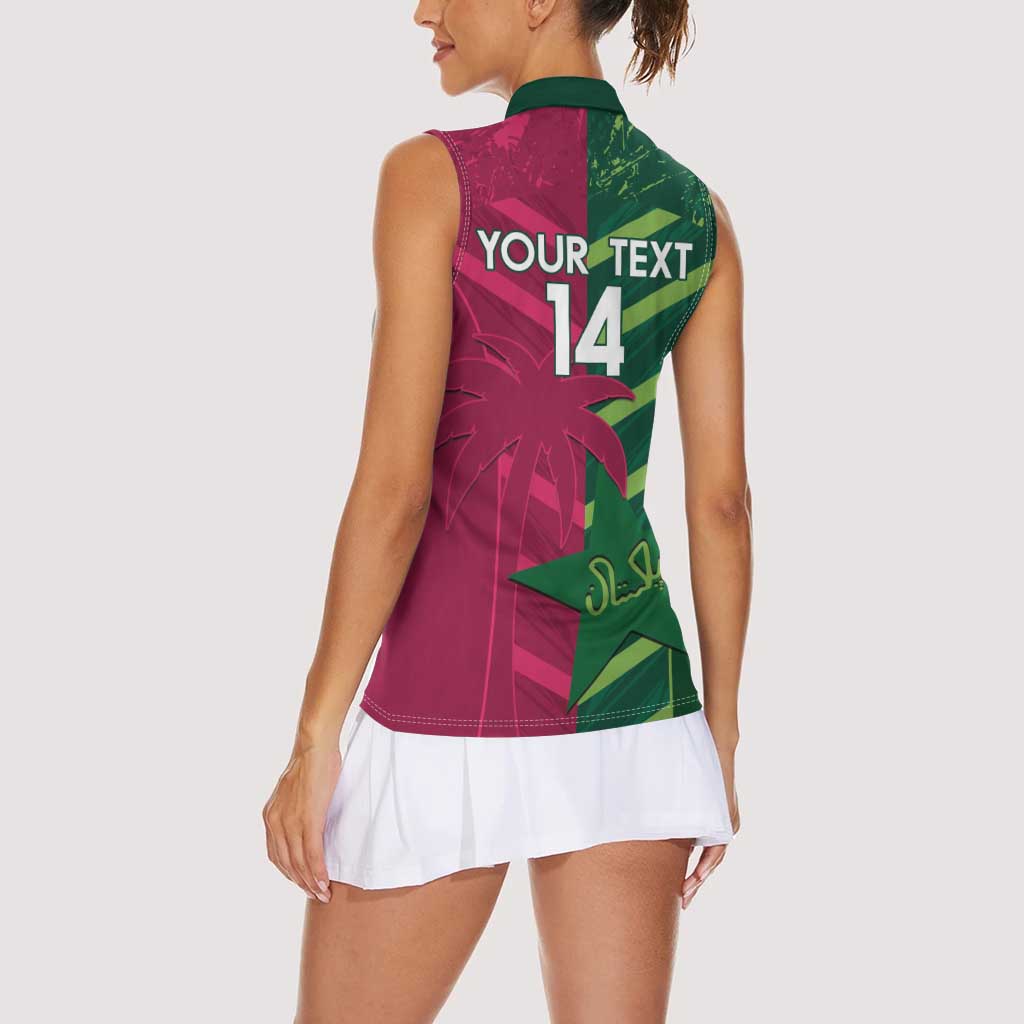 Custom West Indies And Pakistan Cricket Women Sleeveless Polo Shirt 2025 Windies Shaheens Together - Wonder Print Shop