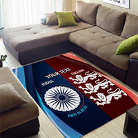 Custom India And England Cricket Area Rug 2025 Men In Blue Three Lions Together - Wonder Print Shop