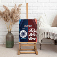 Custom India And England Cricket Canvas Wall Art 2025 Men In Blue Three Lions Together - Wonder Print Shop