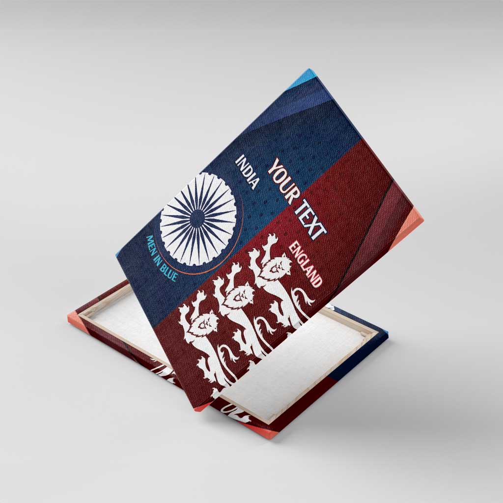Custom India And England Cricket Canvas Wall Art 2025 Men In Blue Three Lions Together - Wonder Print Shop