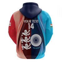 Custom India And England Cricket Hoodie 2025 Men In Blue Three Lions Together - Wonder Print Shop