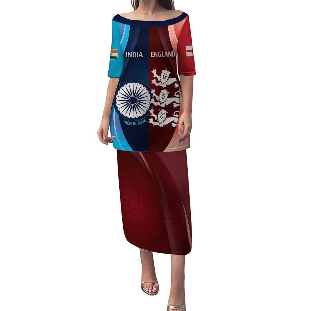 Custom India And England Cricket Puletasi 2025 Men In Blue Three Lions Together - Wonder Print Shop