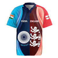 Custom India And England Cricket Rugby Jersey 2025 Men In Blue Three Lions Together - Wonder Print Shop