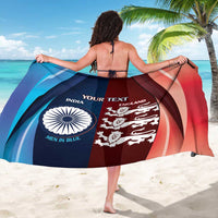 Custom India And England Cricket Sarong 2025 Men In Blue Three Lions Together - Wonder Print Shop