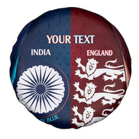 Custom India And England Cricket Spare Tire Cover 2025 Men In Blue Three Lions Together - Wonder Print Shop