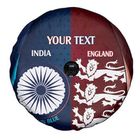 Custom India And England Cricket Spare Tire Cover 2025 Men In Blue Three Lions Together - Wonder Print Shop