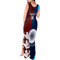 Custom India And England Cricket Tank Maxi Dress 2025 Men In Blue Three Lions Together - Wonder Print Shop