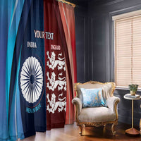 Custom India And England Cricket Window Curtain 2025 Men In Blue Three Lions Together - Wonder Print Shop
