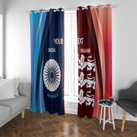 Custom India And England Cricket Window Curtain 2025 Men In Blue Three Lions Together - Wonder Print Shop