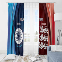 Custom India And England Cricket Window Curtain 2025 Men In Blue Three Lions Together - Wonder Print Shop