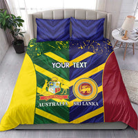 Custom Sri Lanka And Australia Cricket Bedding Set 2025 The Lions Baggy Greens Together - Wonder Print Shop