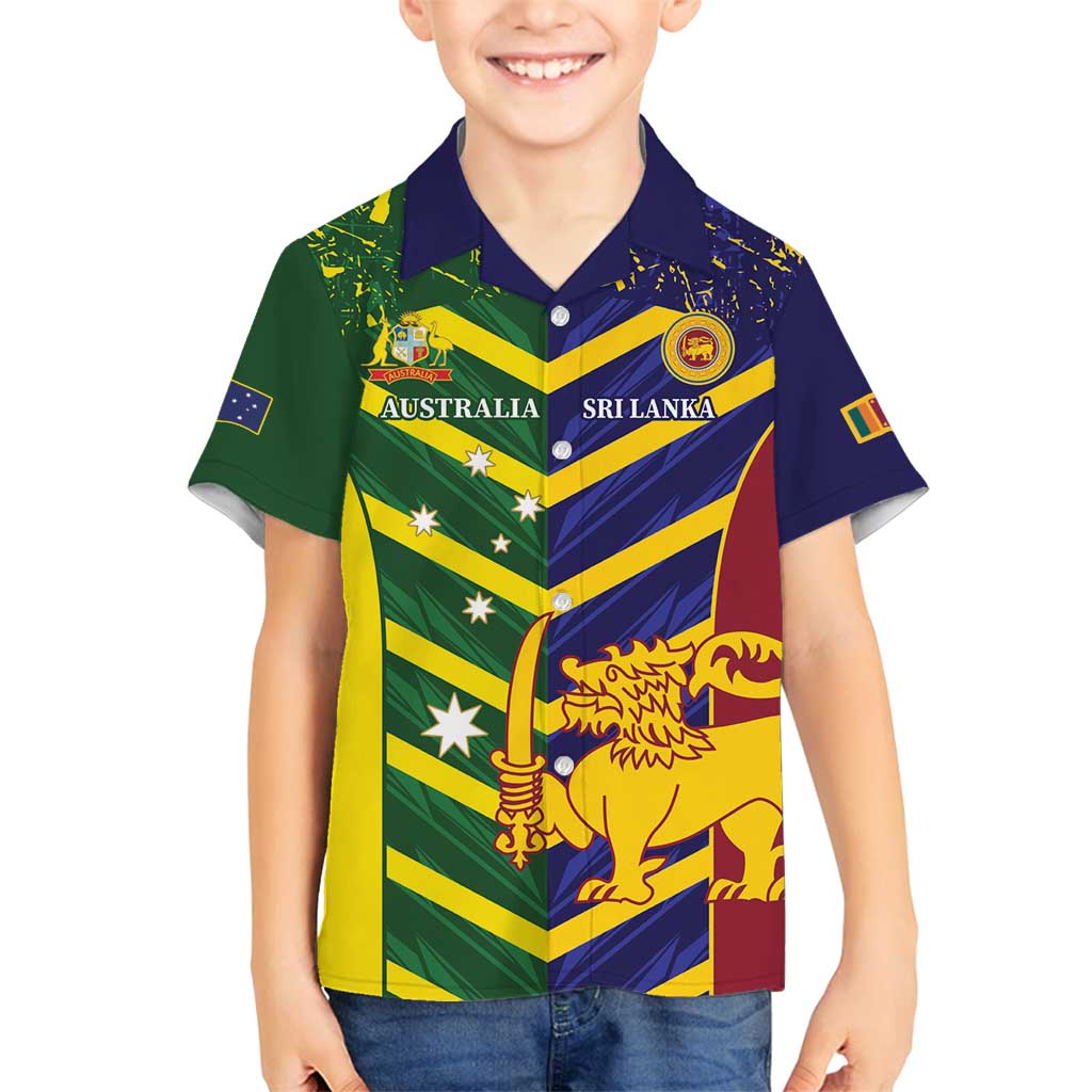 Custom Sri Lanka And Australia Cricket Family Matching Summer Maxi Dress and Hawaiian Shirt 2025 The Lions Baggy Greens Together - Wonder Print Shop
