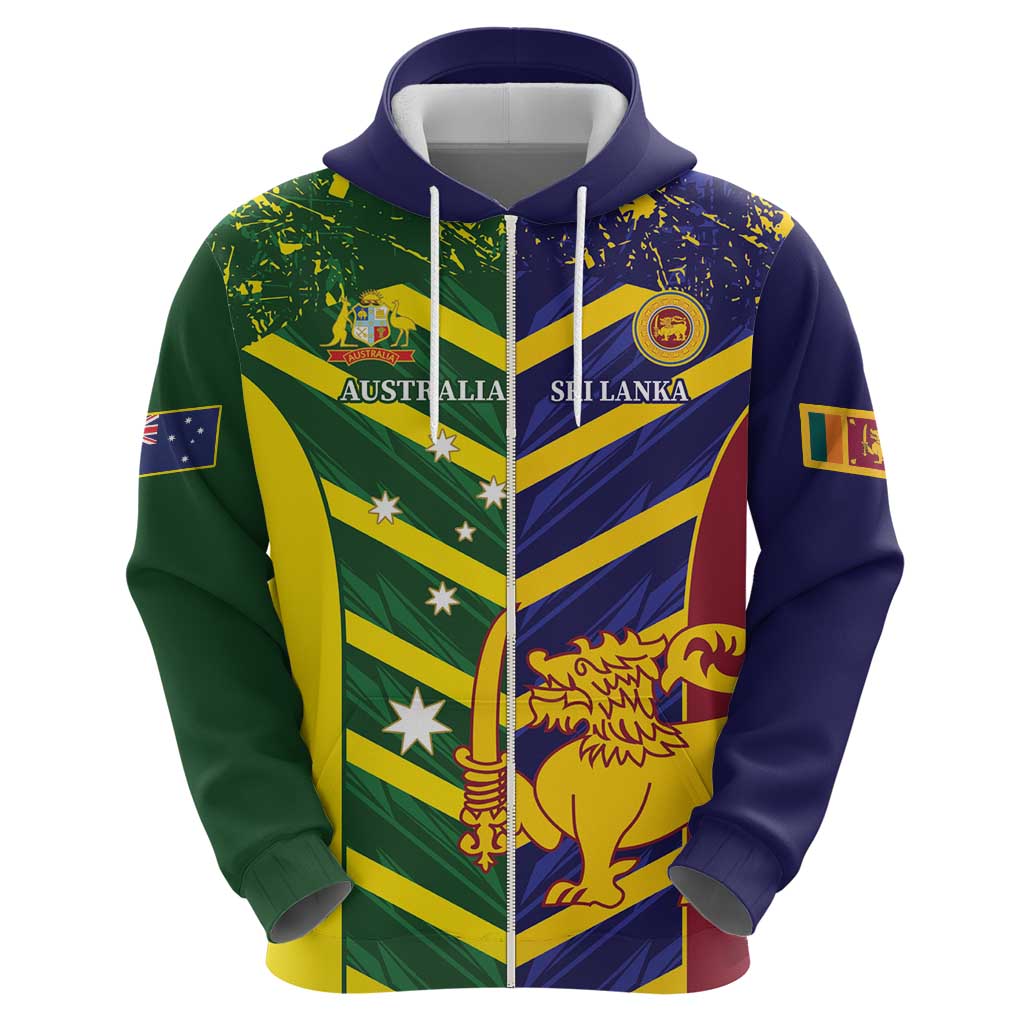 Custom Sri Lanka And Australia Cricket Hoodie 2025 The Lions Baggy Greens Together - Wonder Print Shop