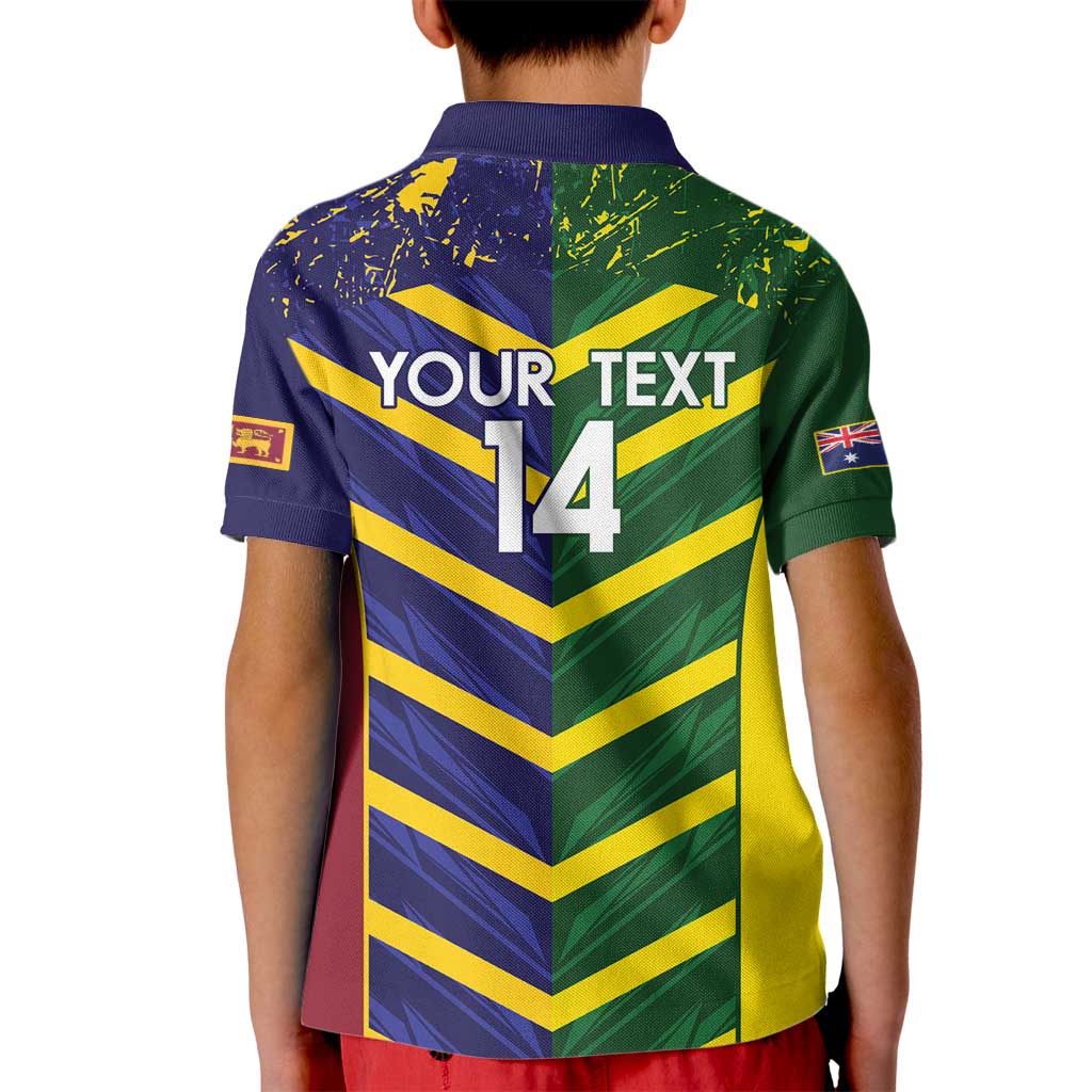Custom Sri Lanka And Australia Cricket Kid Polo Shirt 2025 The Lions Baggy Greens Together - Wonder Print Shop