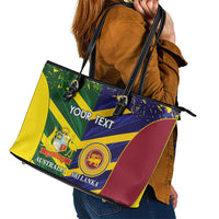 Custom Sri Lanka And Australia Cricket Leather Tote Bag 2025 The Lions Baggy Greens Together - Wonder Print Shop