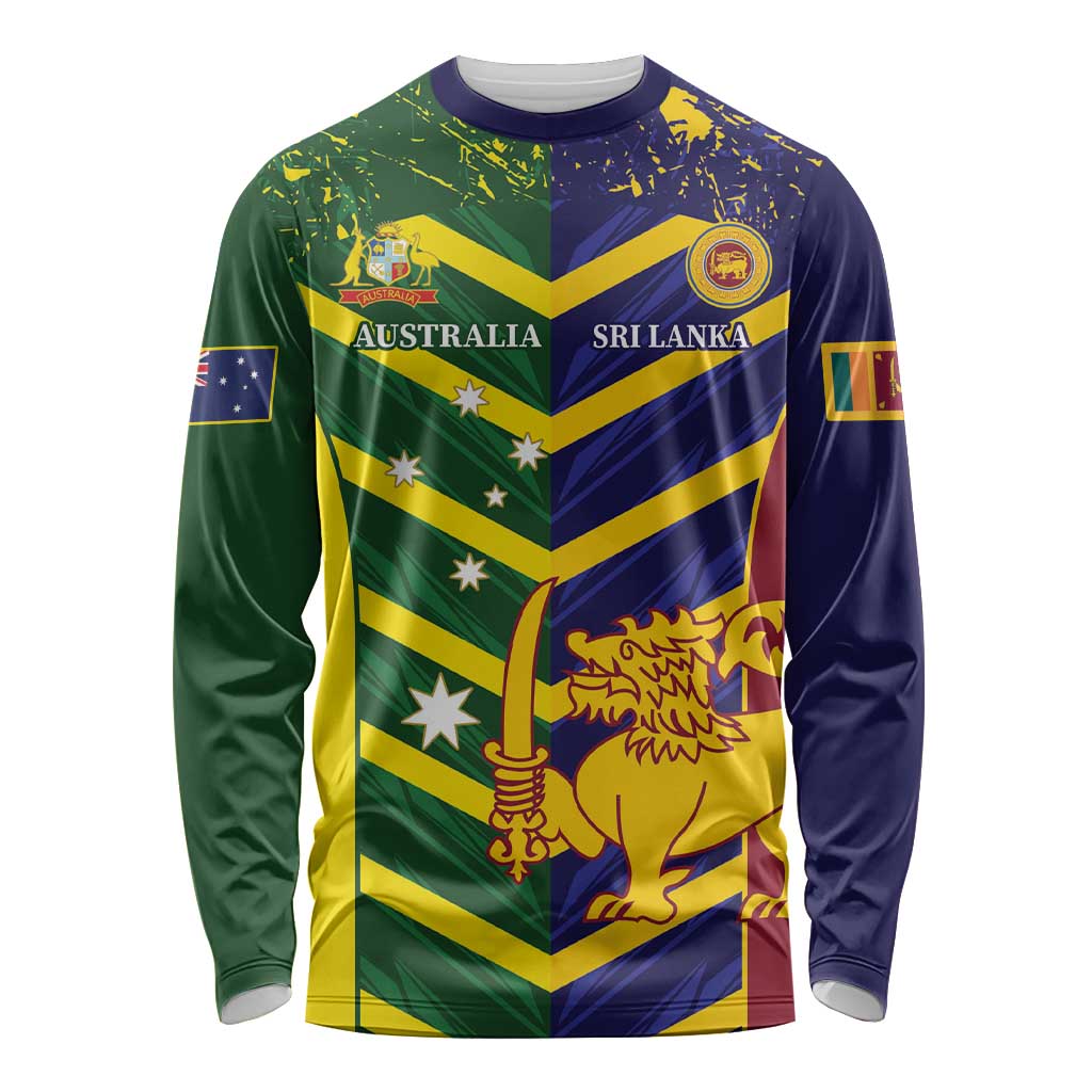 Custom Sri Lanka And Australia Cricket Long Sleeve Shirt 2025 The Lions Baggy Greens Together - Wonder Print Shop