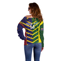 Custom Sri Lanka And Australia Cricket Off Shoulder Sweater 2025 The Lions Baggy Greens Together - Wonder Print Shop