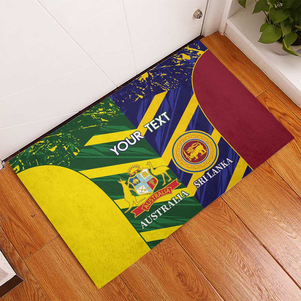 Custom Sri Lanka And Australia Cricket Rubber Doormat 2025 The Lions Baggy Greens Together - Wonder Print Shop