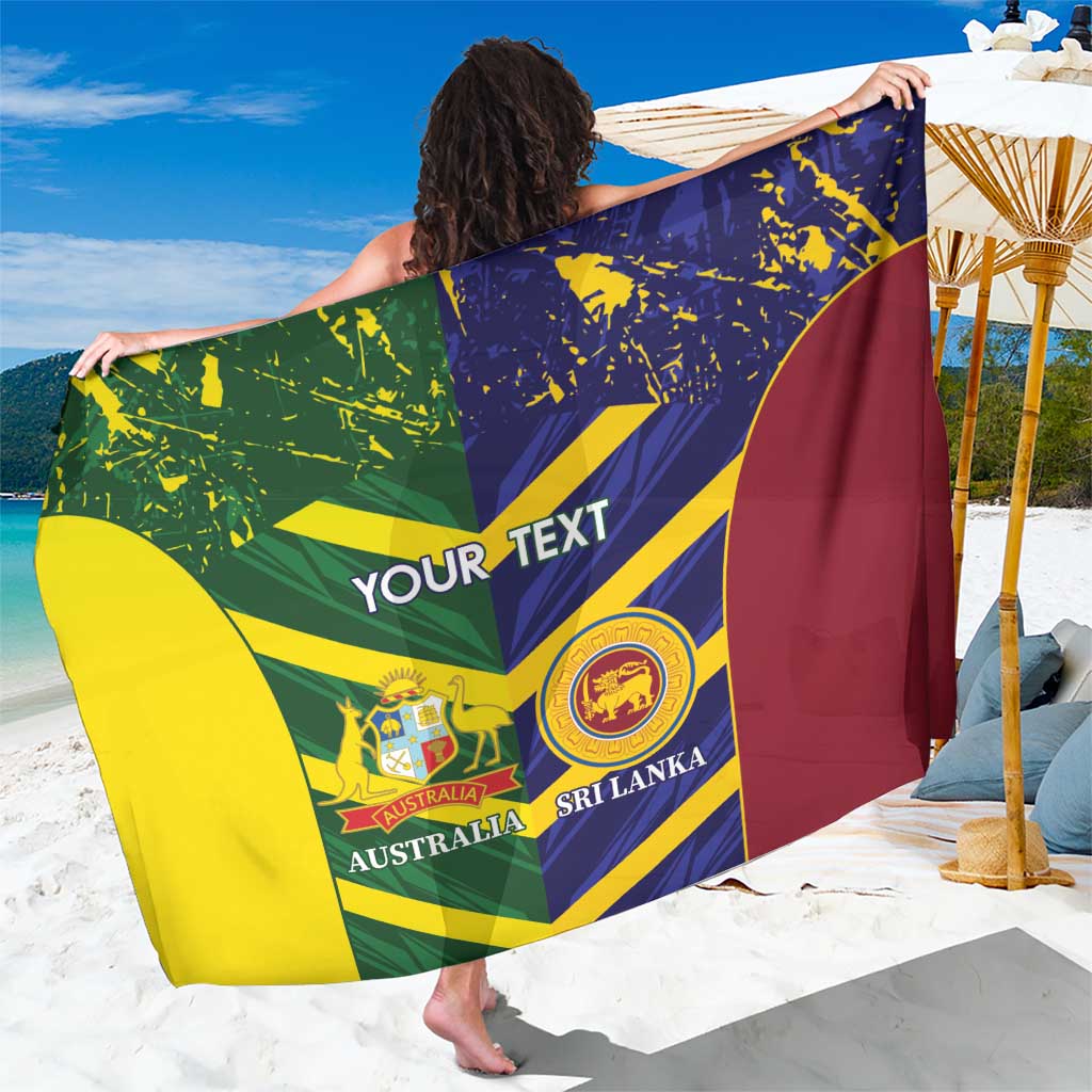 Custom Sri Lanka And Australia Cricket Sarong 2025 The Lions Baggy Greens Together - Wonder Print Shop