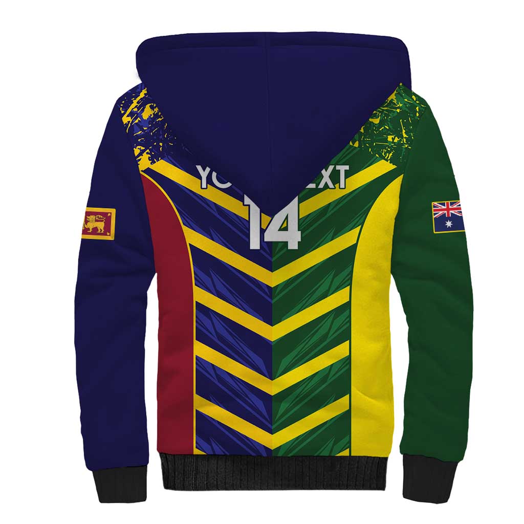 Custom Sri Lanka And Australia Cricket Sherpa Hoodie 2025 The Lions Baggy Greens Together - Wonder Print Shop