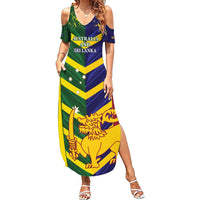 Custom Sri Lanka And Australia Cricket Summer Maxi Dress 2025 The Lions Baggy Greens Together - Wonder Print Shop