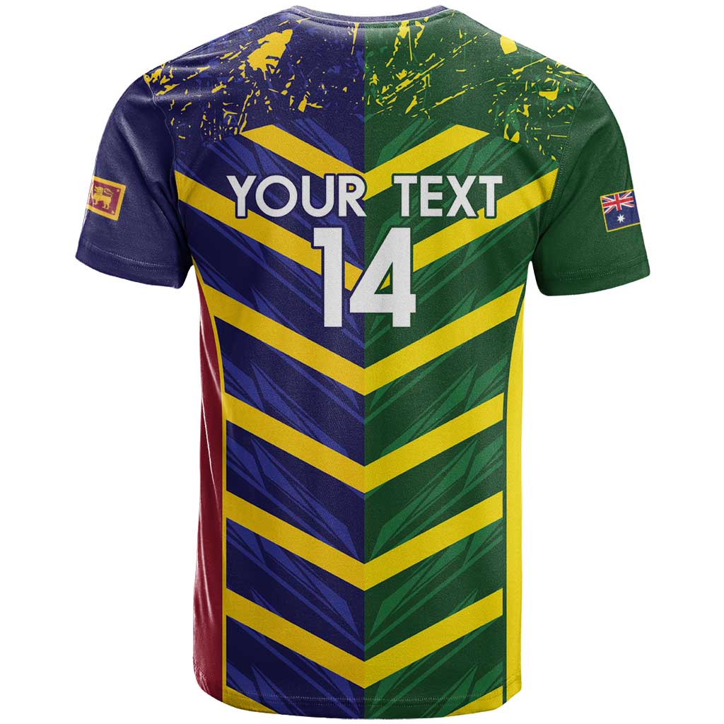 Custom Sri Lanka And Australia Cricket T Shirt 2025 The Lions Baggy Greens Together - Wonder Print Shop