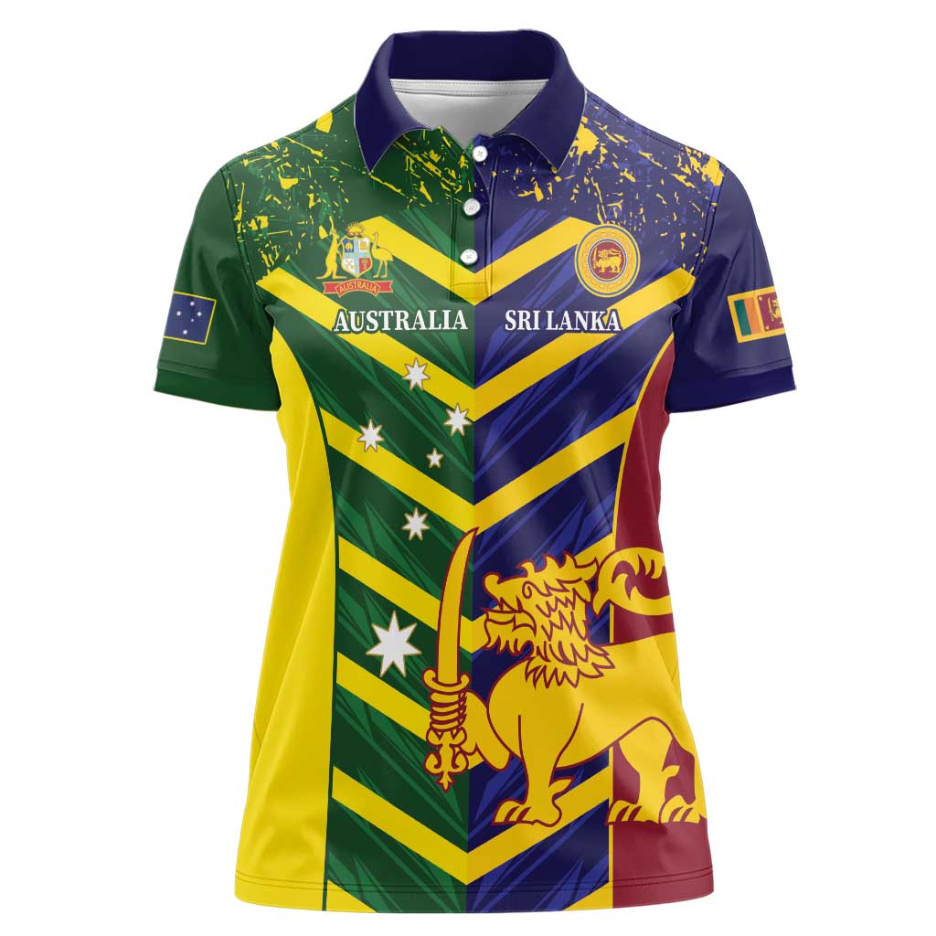 Custom Sri Lanka And Australia Cricket Women Polo Shirt 2025 The Lions Baggy Greens Together - Wonder Print Shop