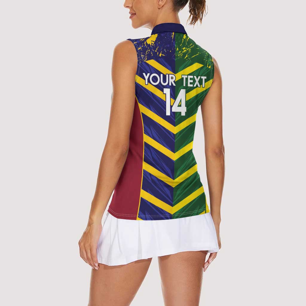 Custom Sri Lanka And Australia Cricket Women Sleeveless Polo Shirt 2025 The Lions Baggy Greens Together - Wonder Print Shop
