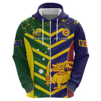Custom Sri Lanka And Australia Cricket Zip Hoodie 2025 The Lions Baggy Greens Together - Wonder Print Shop