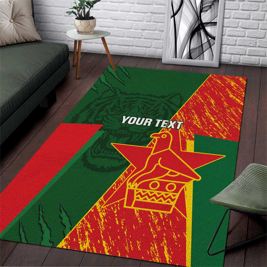 Custom Bangladesh And Zimbabwe Cricket Area Rug 2025 Tigers Chevrons Together - Wonder Print Shop