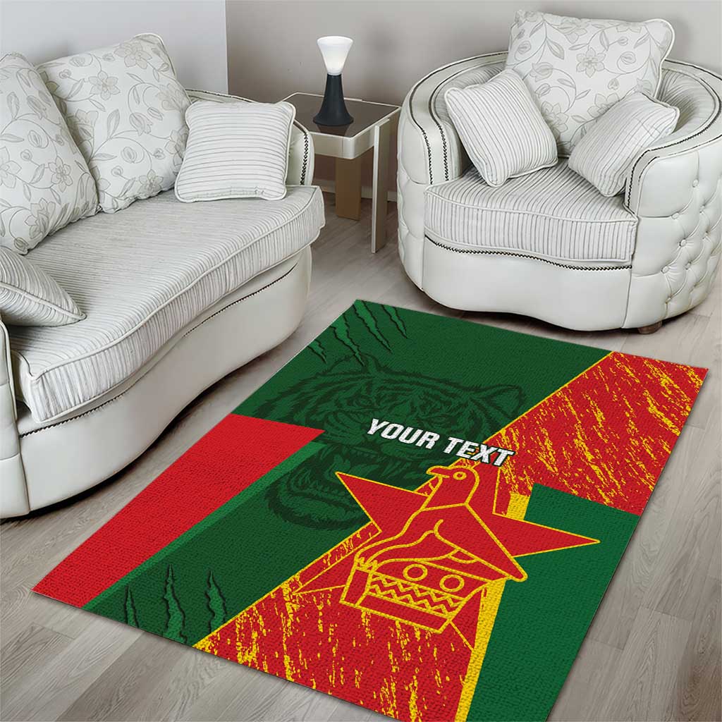 Custom Bangladesh And Zimbabwe Cricket Area Rug 2025 Tigers Chevrons Together - Wonder Print Shop