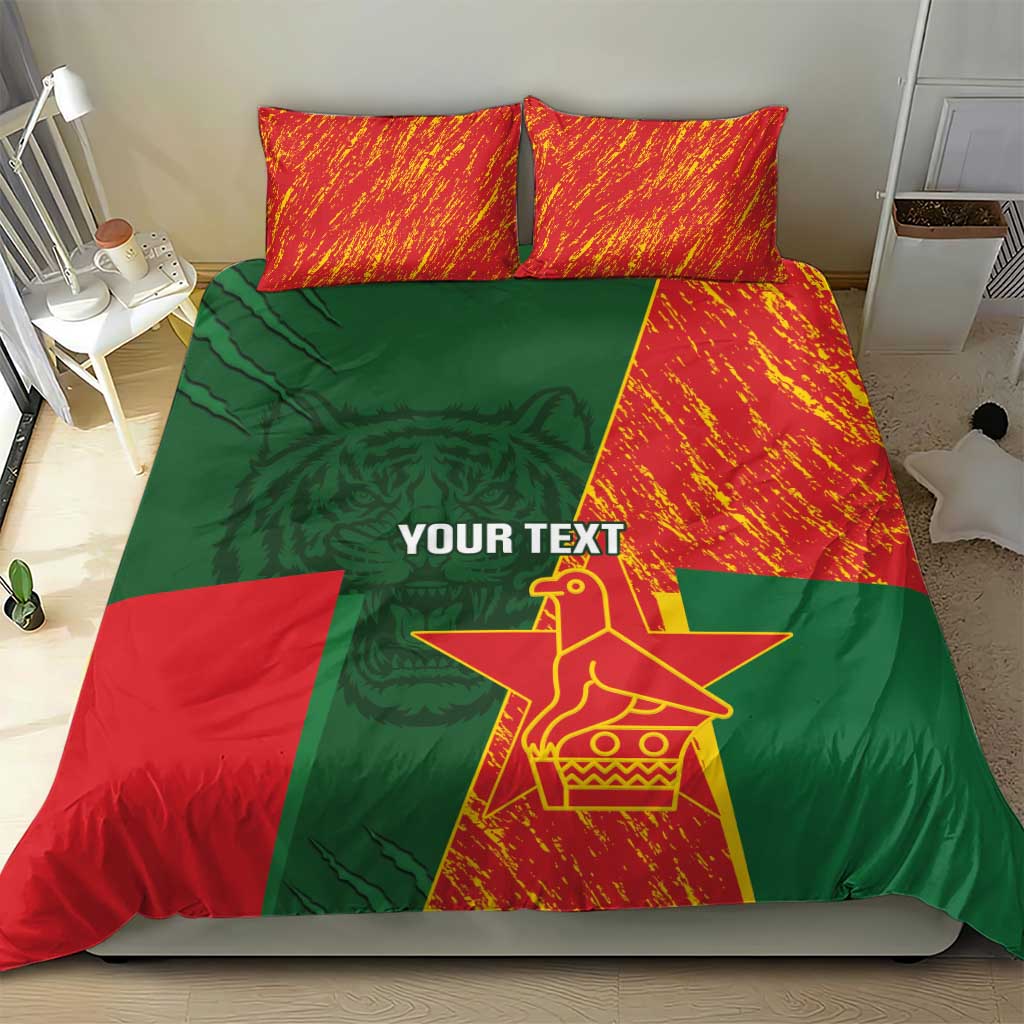 Custom Bangladesh And Zimbabwe Cricket Bedding Set 2025 Tigers Chevrons Together - Wonder Print Shop