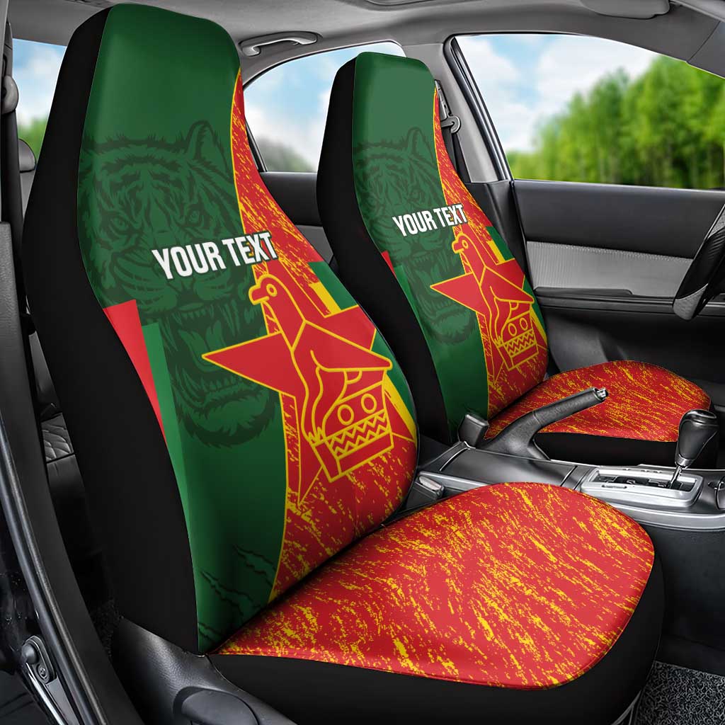 Custom Bangladesh And Zimbabwe Cricket Car Seat Cover 2025 Tigers Chevrons Together - Wonder Print Shop