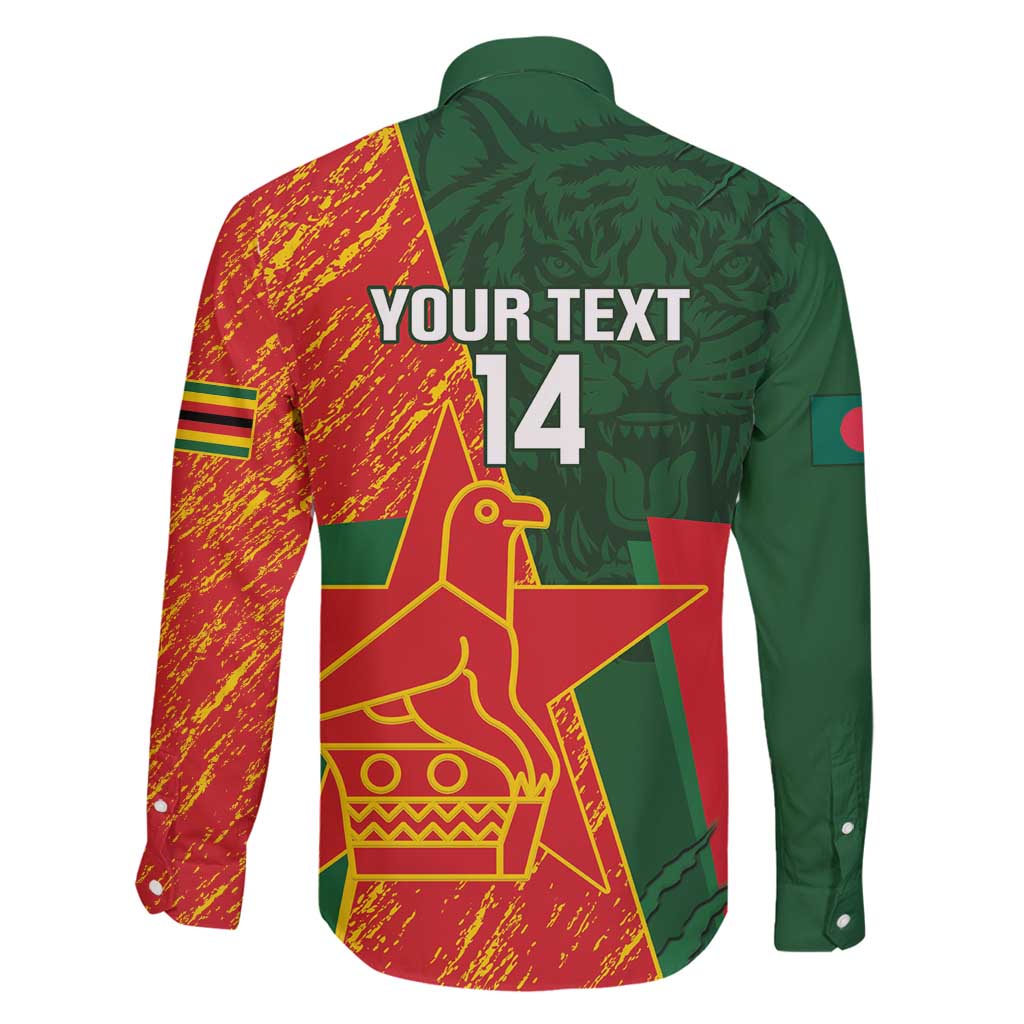 Custom Bangladesh And Zimbabwe Cricket Family Matching Puletasi and Hawaiian Shirt 2025 Tigers Chevrons Together - Wonder Print Shop