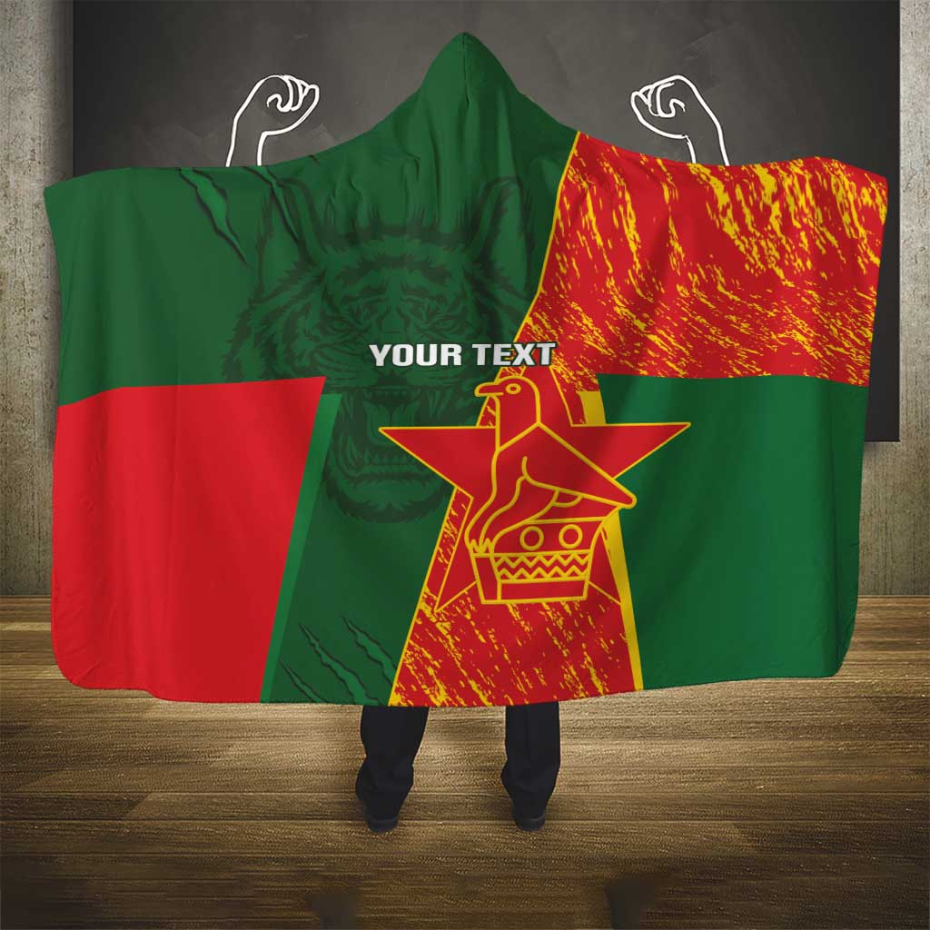 Custom Bangladesh And Zimbabwe Cricket Hooded Blanket 2025 Tigers Chevrons Together