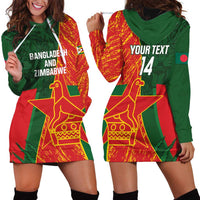 Custom Bangladesh And Zimbabwe Cricket Hoodie Dress 2025 Tigers Chevrons Together - Wonder Print Shop