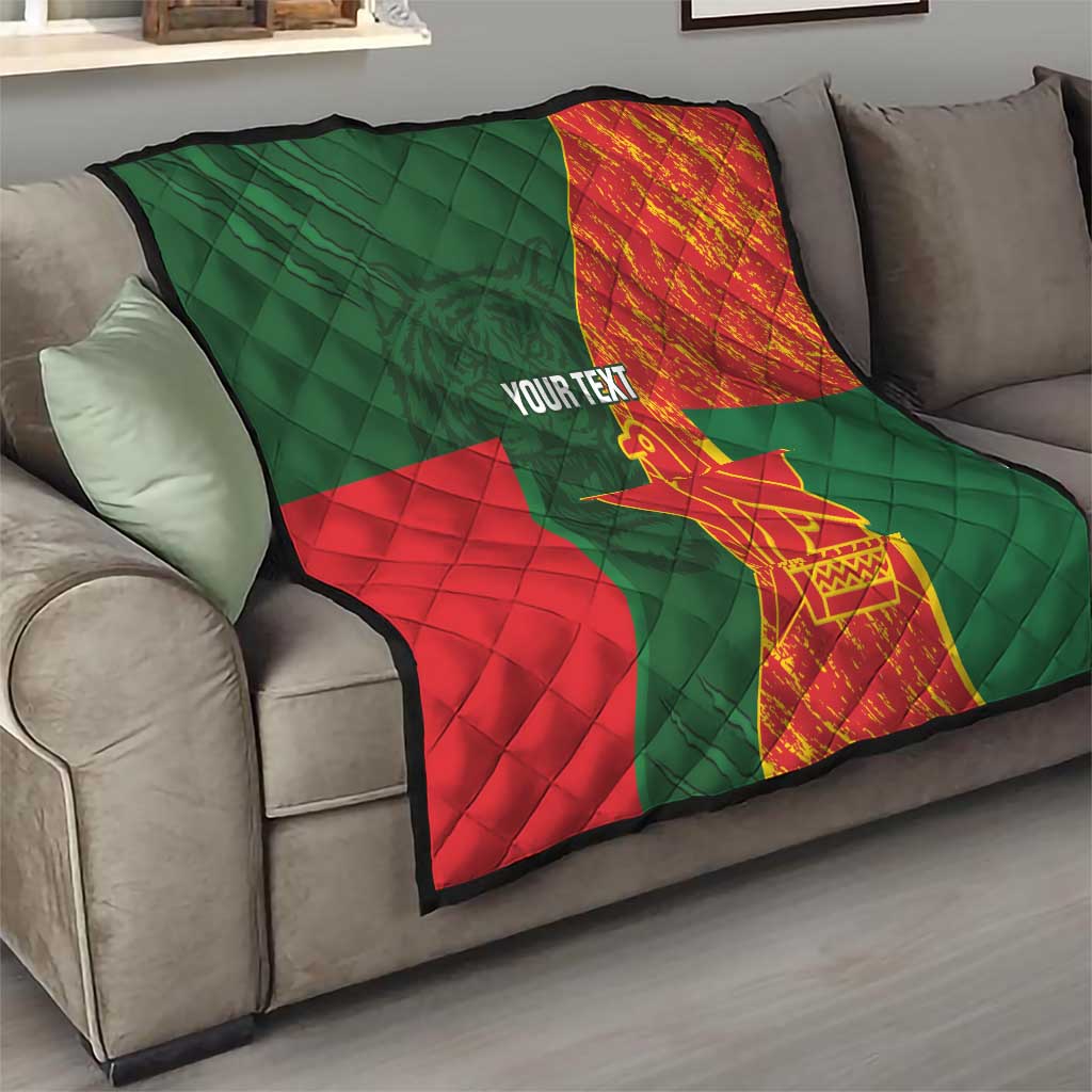 Custom Bangladesh And Zimbabwe Cricket Quilt 2025 Tigers Chevrons Together - Wonder Print Shop
