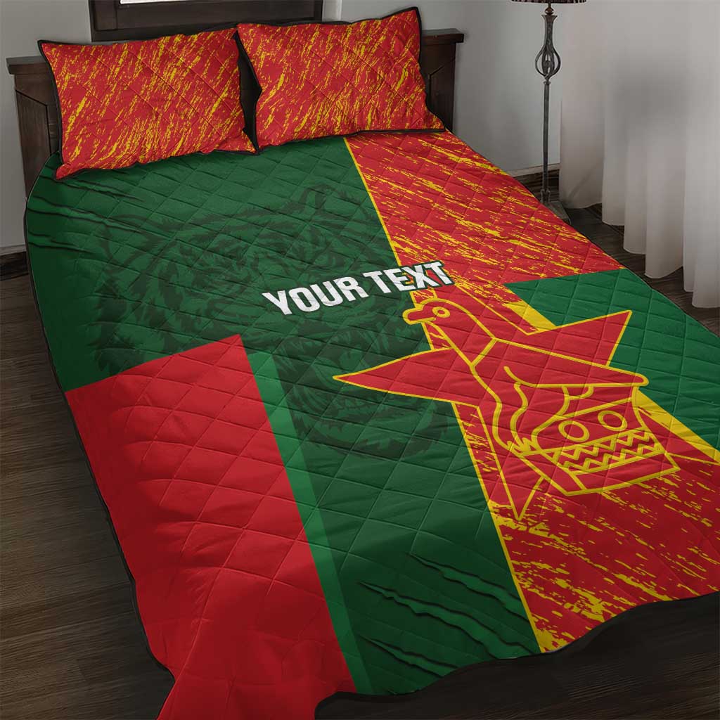 Custom Bangladesh And Zimbabwe Cricket Quilt Bed Set 2025 Tigers Chevrons Together - Wonder Print Shop