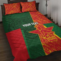 Custom Bangladesh And Zimbabwe Cricket Quilt Bed Set 2025 Tigers Chevrons Together - Wonder Print Shop
